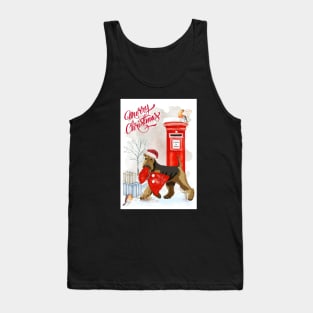 Airedale Terrier Merry Christmas Santa Dog Tank Top